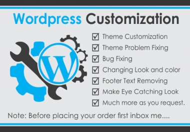 I will do wordpress website customization or wordpress theme customization
