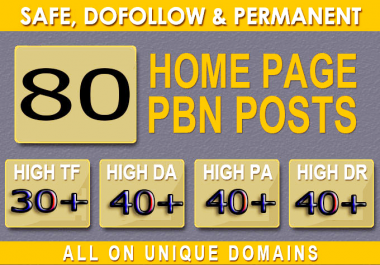 Fabricate 80+ Backlink with 40+ Da 40+ PA DOFOLLOW and Homepage pbn with 80+ extraordinary websile i