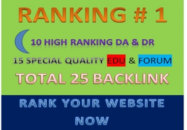 I will give usa 25 manually high da dr & edu & forum backlink for website ranking.