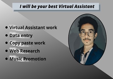 I will be your best Virtual Assistant for many kind of tasks