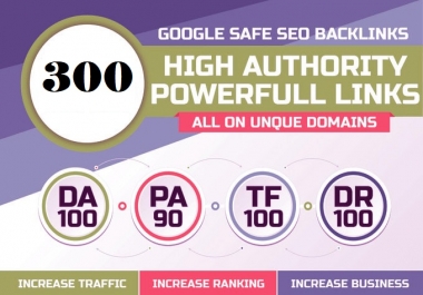 I will build 300 unique domain SEO backlinks on high tf and da sites.
