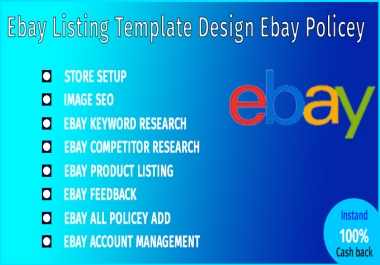 I will do ebay template design store listings account management