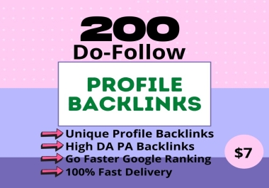 I will create 200+ High Authority Profile Backlinks For SEO Ranking