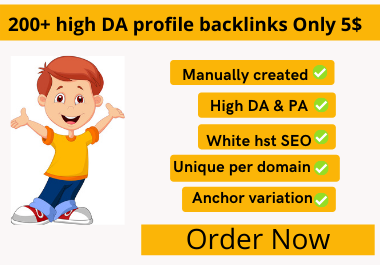 Manually I Will Create 200+ High Domain Authority Profile Backlinks