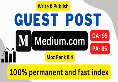 I will write and publish guest post on medium. com DA95 past index backlinks