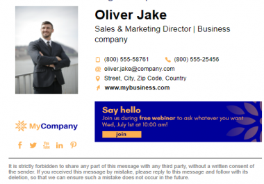 design HTML email signature,  clickable email signature