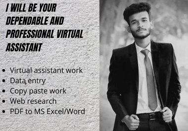 I will be your dependable and professional virtual assistant
