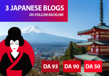 I will place 3 backlinks in my japanese travel blogs,  japanese SEO