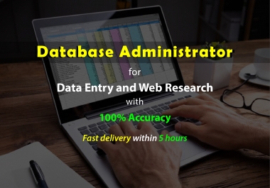 Hire Professional Database Administrator for Data Entry and Web Research