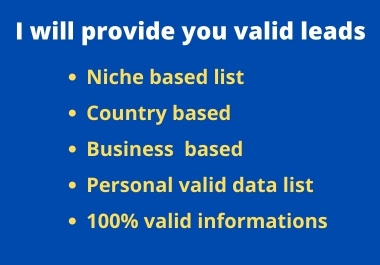 I will provide you valid email list and web research