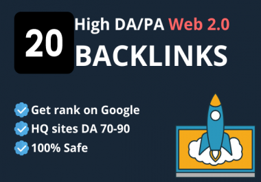 I will build 20 web 2.0 backlinks manually on HQ sites