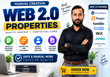 1000Manually Create High Quality Web 2.0 Properties With Unique Content