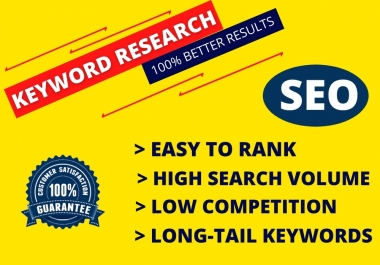 I will do the best SEO keyword research for your niche