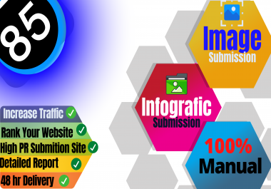 I will do 85 Manual Image or Infographic Submission At high PR