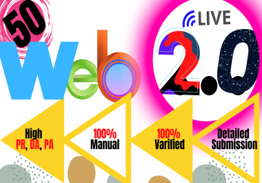 I will do SEO friendly 50 high rank web 2.0 profile backlinks manually