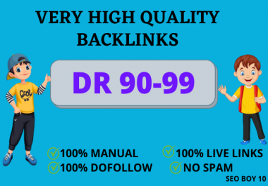 I will now provide 10 high quality DR backlink services for your Google rankings with Man 90+