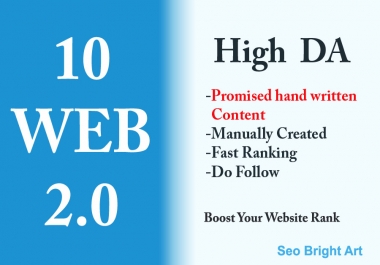 10 Manually written and created WEB2.0 Link from High DA authority site.