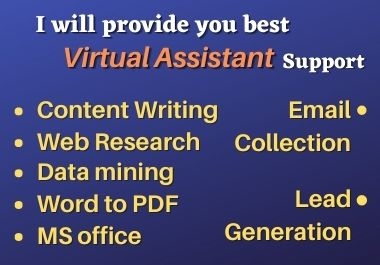 I will provide you best virtual assistant support