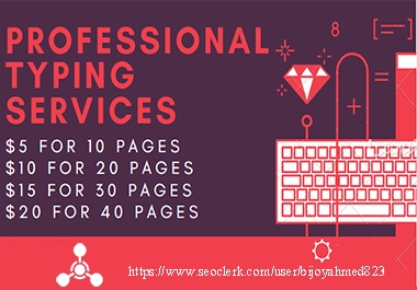 I will do professional PDF to word,  typing job,  data entry work