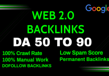 I will manually create 200 high da super web 2 0 backlinks