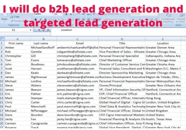 I will do b2b lead generation and targeted Linkedin lead generation