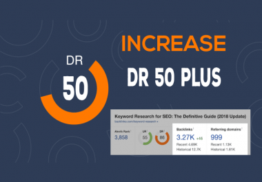 I will increase your website domain rating 50 plus in 30 days.