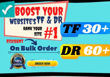 I will ahref domain rating DR 60 majestic trust flow tf 30