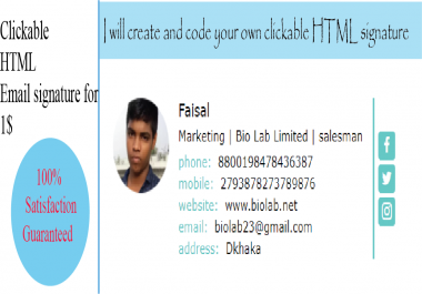 I will create and code your own amazing & professional HTML email signature.