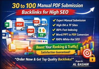 30 to 100 Manual PDF Submission Backlinks for High SEO