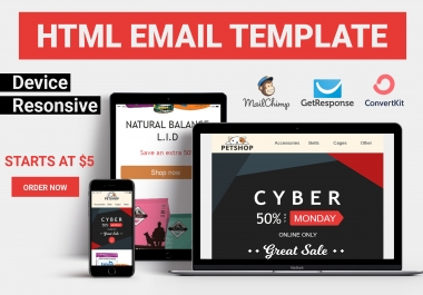 Responsive HTML email template or newsletter