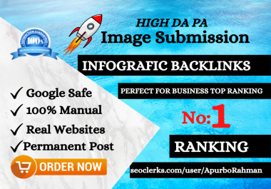I will do 25 image submission on high DA PA website