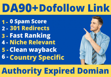 I will find expired domain with dofollow link from da 90 site