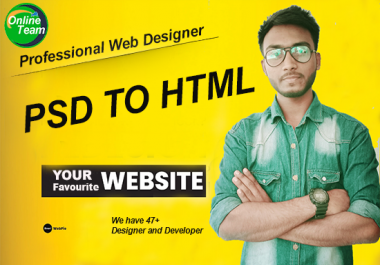 I will convert website design,  psd to html,  xd,  image to html with high-quality responsive layout