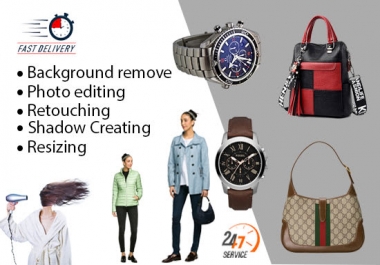 I will do professional photoshop editing with quickly background removal from 2 hours
