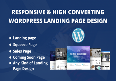 I will create a responsive WordPress landing page design