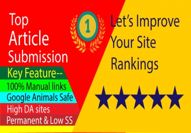 I will provide 30 HQ Article submission backlinks to promote and increase web traffic