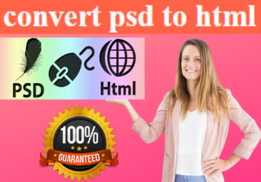 I will convert sketch,  PSD to html responsive bootstrap4 in right time
