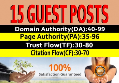 Publish 15 Guest Posts on DA50-99 High Quality Website Boost Keyword Ranking