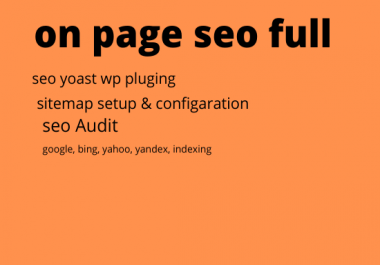 on page seo full service yoast,  google,  yahoo,  bing indexing