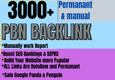 3000+ Permanant PBN Backlinks with high DA/PA on your website