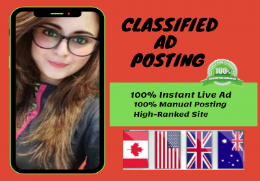 I Will Provide 100 Manual Classified USA Ads Posting for Google rank.