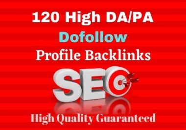 Manual 120 dofollow profile backlinks High DA/PA Site