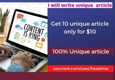 I can give you 10 unique articles to grow your website