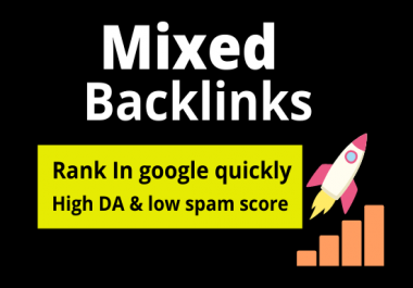 20 Mixed backlink on High DA low spam score site permanently post rank your site quickly