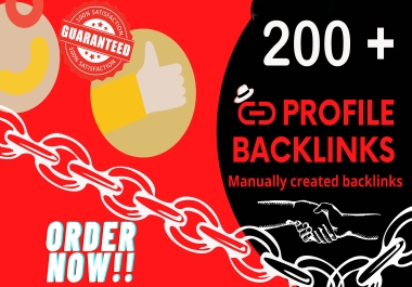 I will Build Manually 200 Do follow High Domain Authority SEO profile backlinks