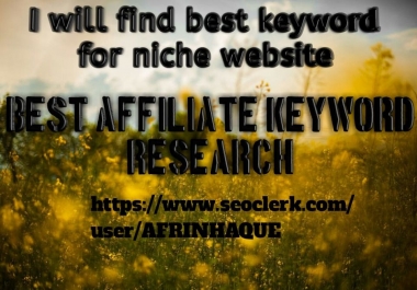 I will find 20 best keywords for affiliate marketing.