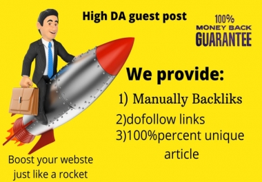 I will publish high da guest post with dofolllow backlinks