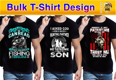 I will do creative bulk t shirt design and custom t shirt designs