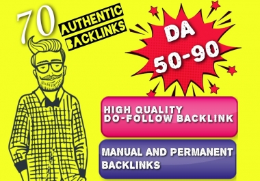 I will create 70 manually high quality DA 50-90 Do-follow Profile Backlinks professionally