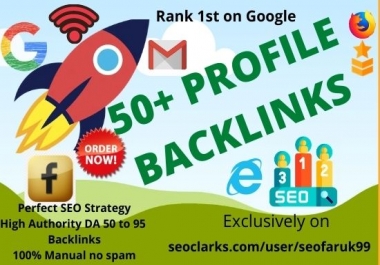 Do Powerful 50+ High Authority SEO Profile Backlink on High DA90+